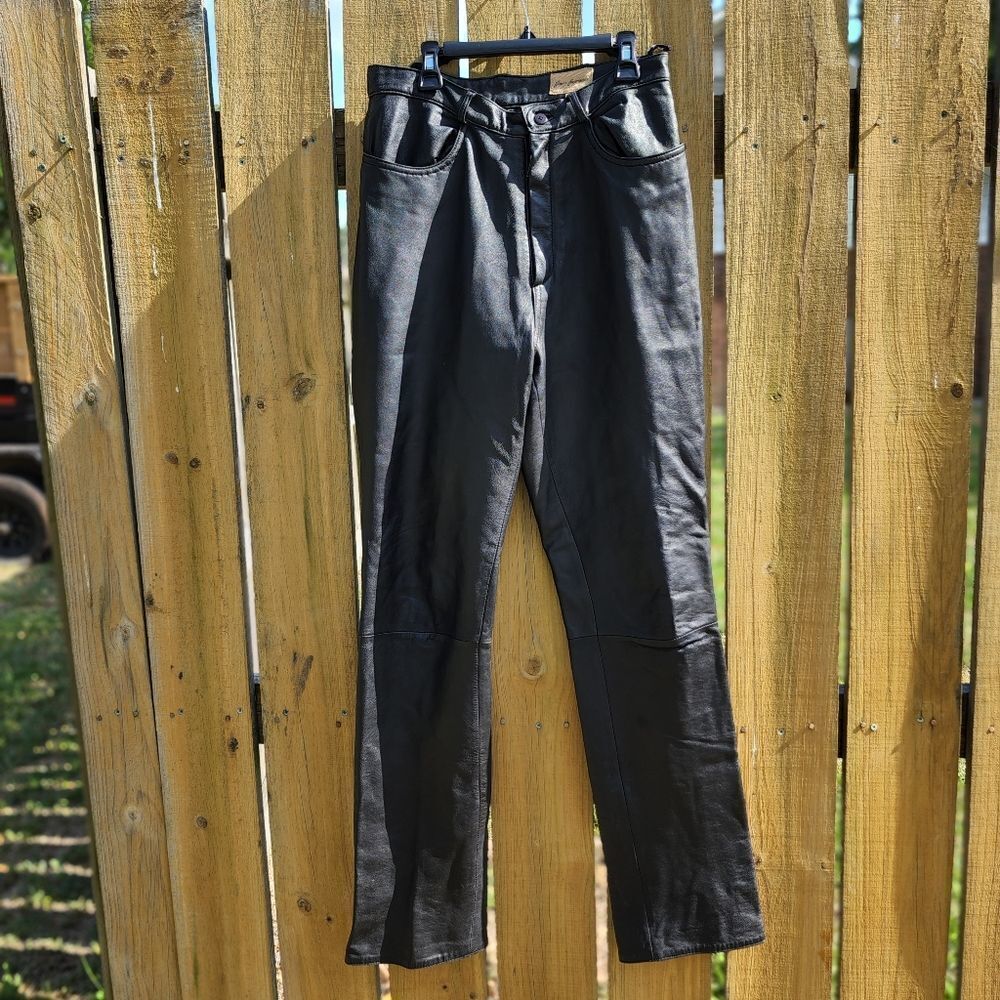 Women's Vintage Rem Garson Black Leather Pants Size 6